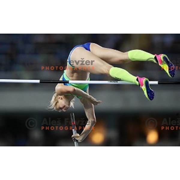 Tina Sutej of Slovenia in the Final of Women\'s pole vault at Olympic Stadium during Rio de Janeiro 2016 Olympic games , Brazil on August 19 , 2016