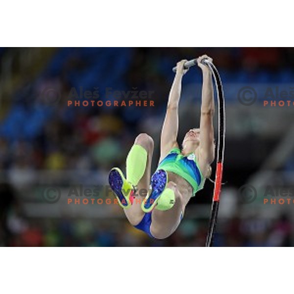 Tina Sutej of Slovenia in the Final of Women\'s pole vault at Olympic Stadium during Rio de Janeiro 2016 Olympic games , Brazil on August 19 , 2016
