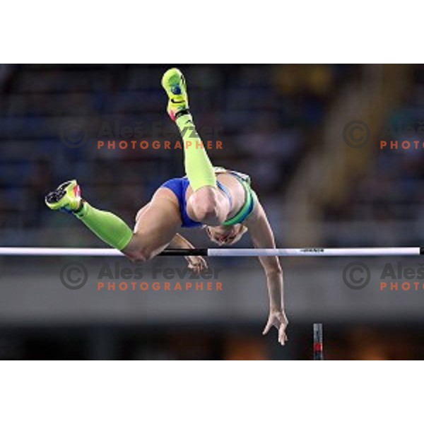Tina Sutej of Slovenia in the Final of Women\'s pole vault at Olympic Stadium during Rio de Janeiro 2016 Olympic games , Brazil on August 19 , 2016