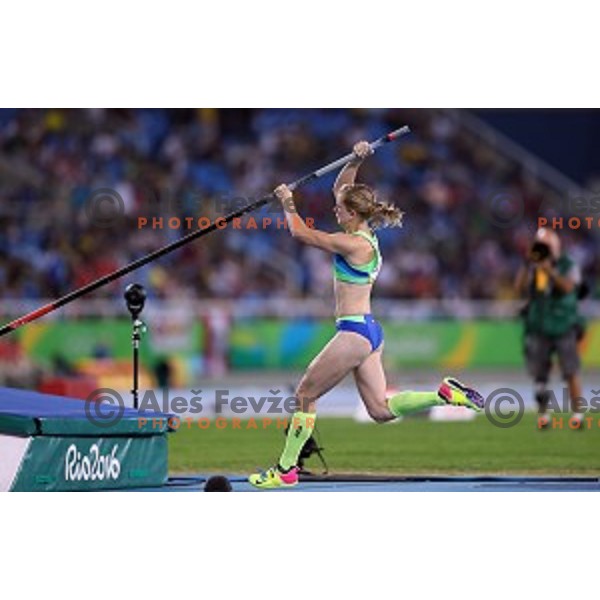 Tina Sutej of Slovenia in the Final of Women\'s pole vault at Olympic Stadium during Rio de Janeiro 2016 Olympic games , Brazil on August 19 , 2016
