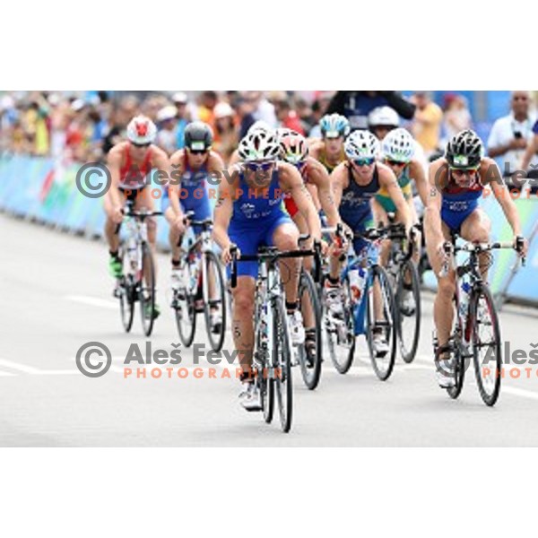 Mateja Simic of Slovenia competes at Women\'s Triathlon at Copacabana Beach during Rio de Janeiro 2016 Olympic games , Brazil on August 20 , 2016