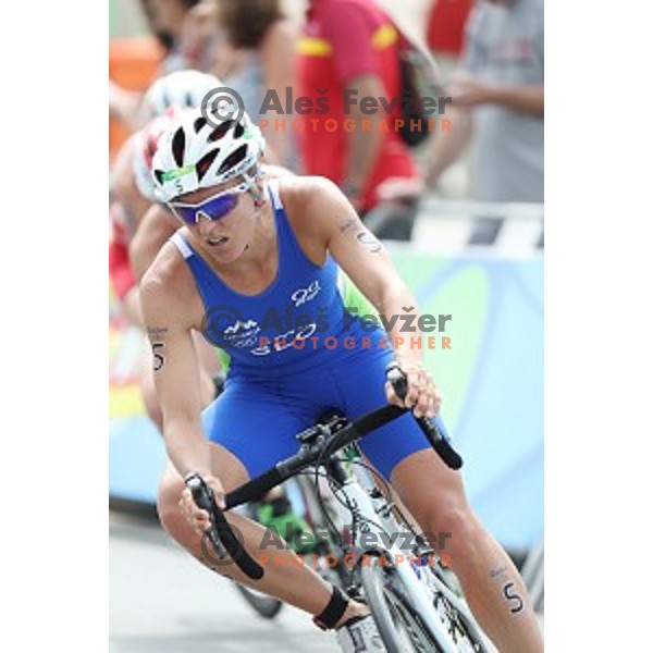 Mateja Simic of Slovenia competes at Women\'s Triathlon at Copacabana Beach during Rio de Janeiro 2016 Olympic games , Brazil on August 20 , 2016