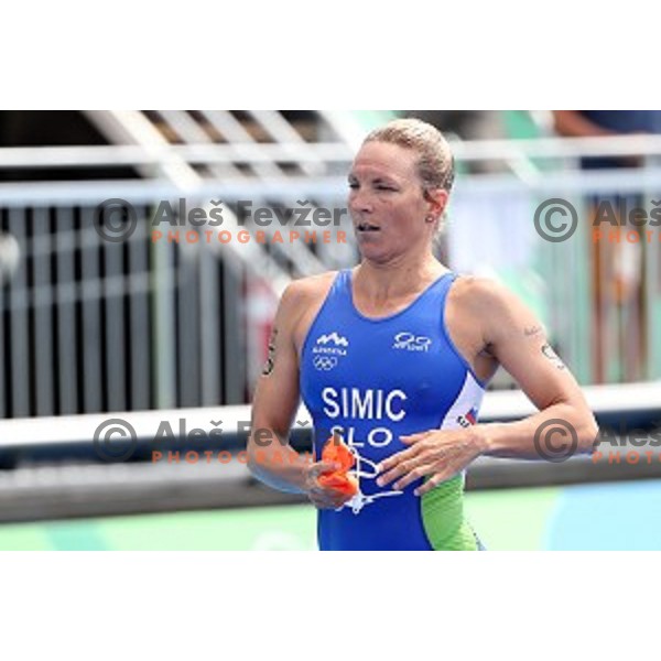 Mateja Simic of Slovenia competes at Women\'s Triathlon at Copacabana Beach during Rio de Janeiro 2016 Olympic games , Brazil on August 20 , 2016