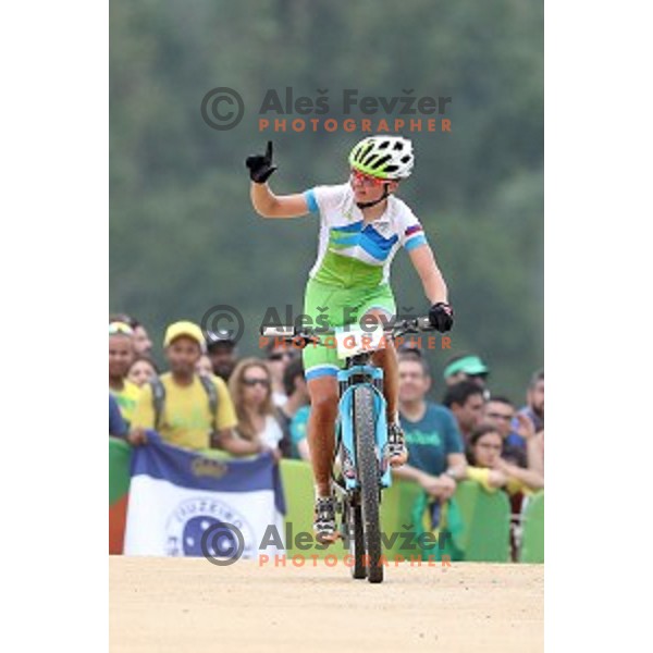 Tanja Zakelj of Slovenia competes at Women\'s Cross-Country race at Deodoro Mountain Bike Centre during Rio de Janeiro 2016 Olympic games , Brazil on August 20 , 2016