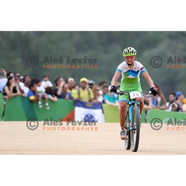 Tanja Zakelj of Slovenia competes at Women\'s Cross-Country race at Deodoro Mountain Bike Centre during Rio de Janeiro 2016 Olympic games , Brazil on August 20 , 2016