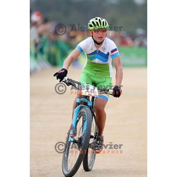 Tanja Zakelj of Slovenia competes at Women\'s Cross-Country race at Deodoro Mountain Bike Centre during Rio de Janeiro 2016 Olympic games , Brazil on August 20 , 2016