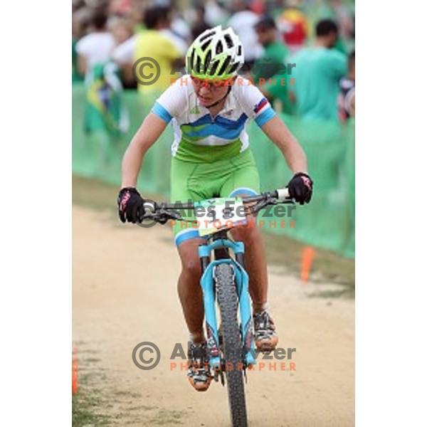 Tanja Zakelj of Slovenia competes at Women\'s Cross-Country race at Deodoro Mountain Bike Centre during Rio de Janeiro 2016 Olympic games , Brazil on August 20 , 2016