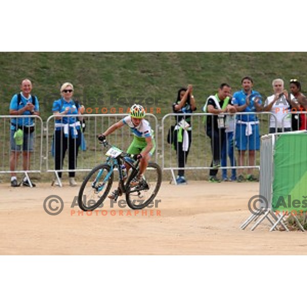 Tanja Zakelj of Slovenia competes at Women\'s Cross-Country race at Deodoro Mountain Bike Centre during Rio de Janeiro 2016 Olympic games , Brazil on August 20 , 2016