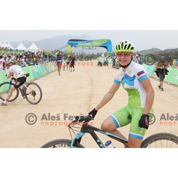 Tanja Zakelj of Slovenia competes at Women\'s Cross-Country race at Deodoro Mountain Bike Centre during Rio de Janeiro 2016 Olympic games , Brazil on August 20 , 2016