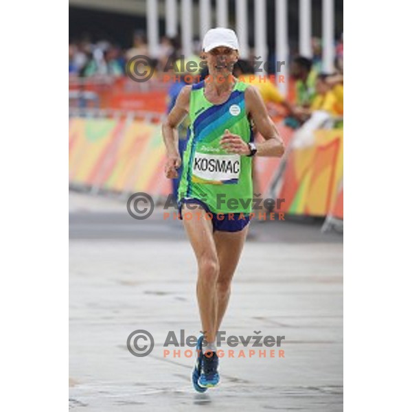 Anton Kosmac (SLO) at the finsh of Marathon at Sambadromo during Rio de Janeiro 2016 Olympic games , Brazil on August 21 , 2016
