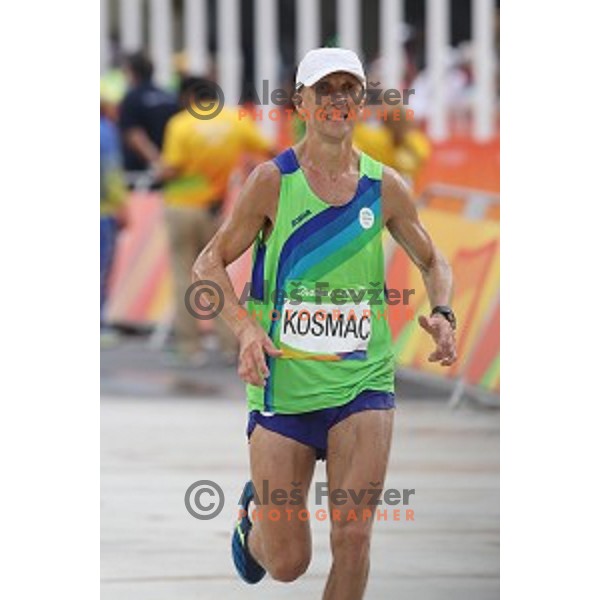 Anton Kosmac (SLO) at the finsh of Marathon at Sambadromo during Rio de Janeiro 2016 Olympic games , Brazil on August 21 , 2016