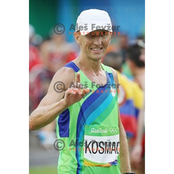 Anton Kosmac (SLO) at the finsh of Marathon at Sambadromo during Rio de Janeiro 2016 Olympic games , Brazil on August 21 , 2016