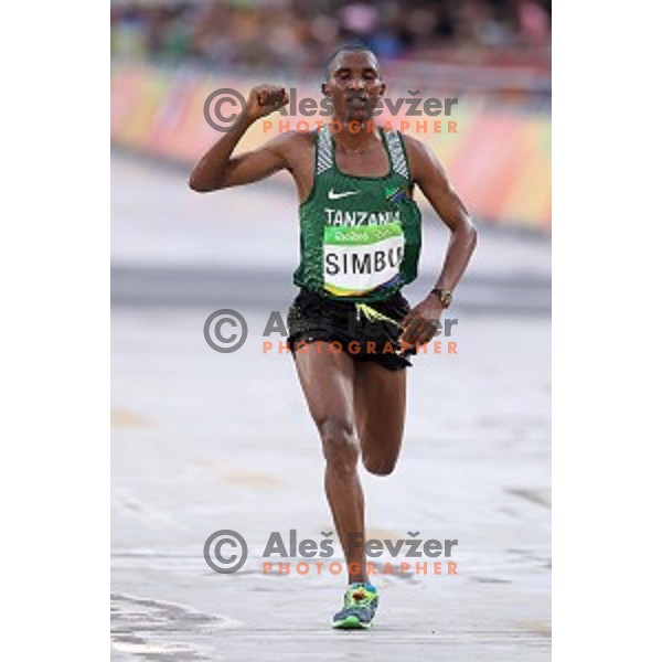 at the finsh of Marathon at Sambadromo during Rio de Janeiro 2016 Olympic games , Brazil on August 21 , 2016
