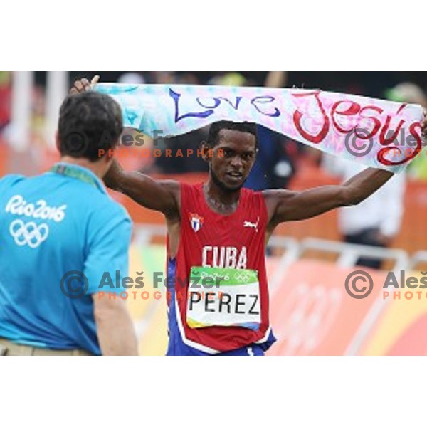 at the finsh of Marathon at Sambadromo during Rio de Janeiro 2016 Olympic games , Brazil on August 21 , 2016