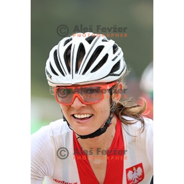 Maja Wloszczowska (POL) Olympic silver medalist in Women\'s Cross-Country race at Deodoro Mountain Bike Centre during Rio de Janeiro 2016 Olympic games , Brazil on August 20 , 2016