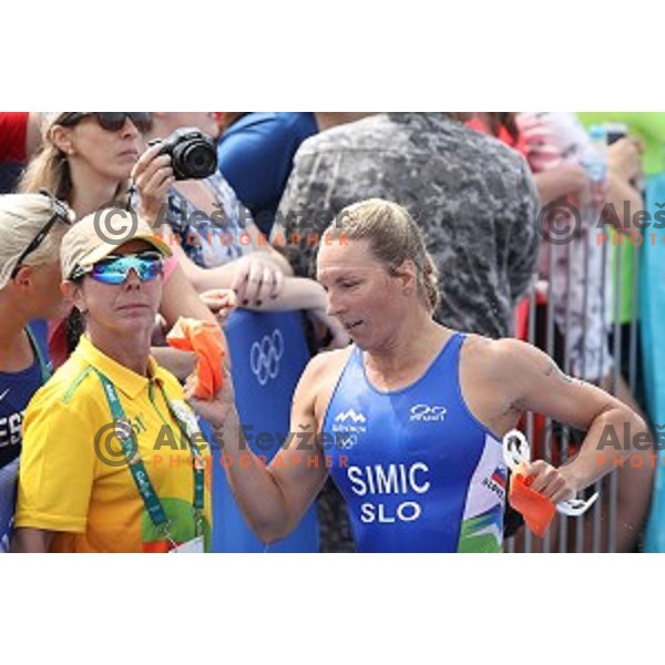Mateja Simic of Slovenia competes at Women\'s Triathlon at Copacabana Beach during Rio de Janeiro 2016 Olympic games , Brazil on August 20 , 2016
