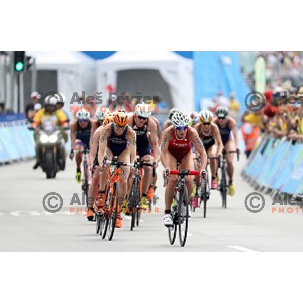 Nicola Spirig Hug (SUI) competes at Women\'s Triathlon at Copacabana Beach during Rio de Janeiro 2016 Olympic games , Brazil on August 20 , 2016