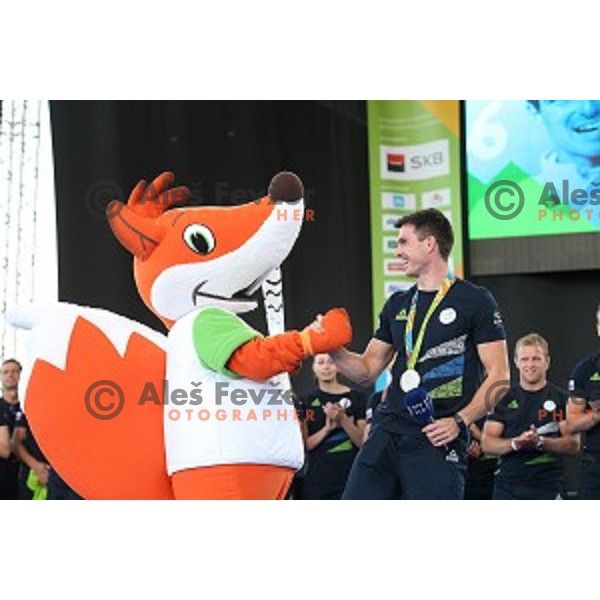 Reception for Slovenia Olympic Team in BTC City, Ljubljana on August 26, 2106
