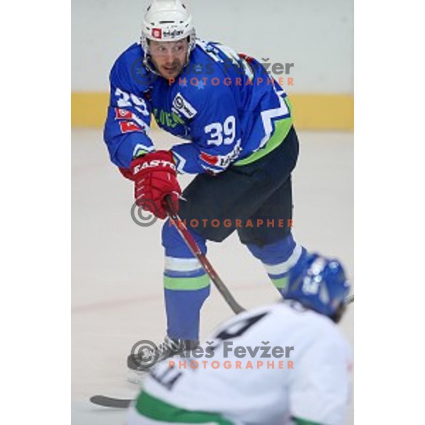 Jan Mursak of Slovenia in action during friendly ice-hockey match between Slovenia and Italy in Bled Ice hall, Slovenia on August 29, 2016