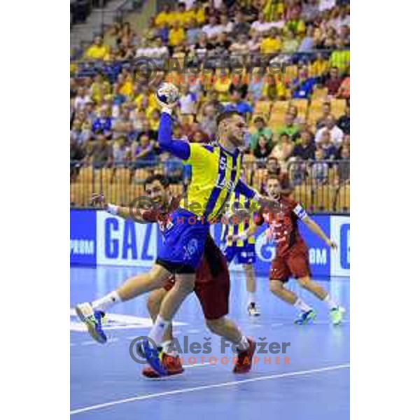 in action during handball match of SEHA Gazprom League between Ceelje Pivovarna Lasko and Veszprem, Arena Zlatorog, Celje, September 3rd, 2016.