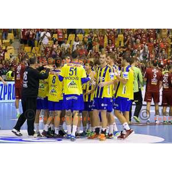 in action during handball match of SEHA Gazprom League between Ceelje Pivovarna Lasko and Veszprem, Arena Zlatorog, Celje, September 3rd, 2016.