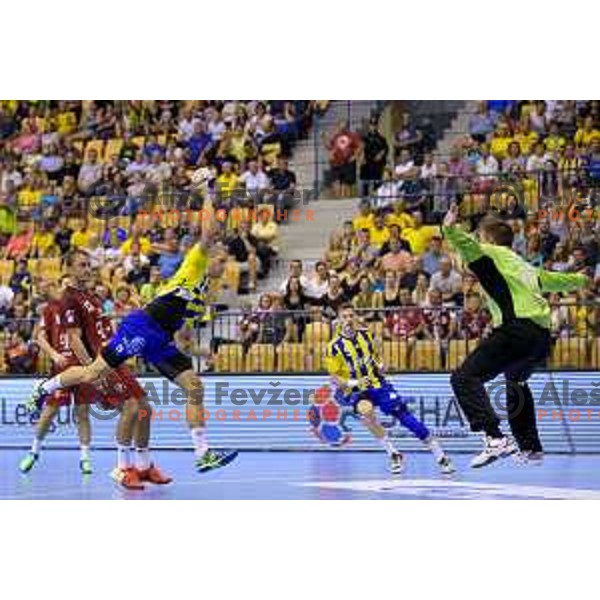 in action during handball match of SEHA Gazprom League between Ceelje Pivovarna Lasko and Veszprem, Arena Zlatorog, Celje, September 3rd, 2016.