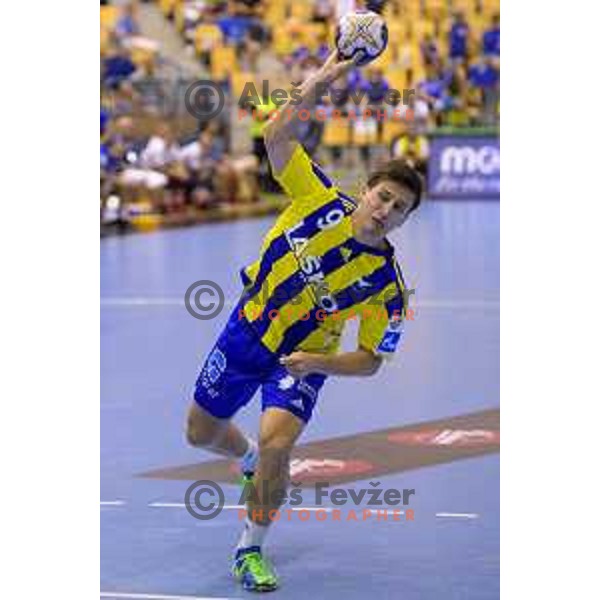 in action during handball match of SEHA Gazprom League between Ceelje Pivovarna Lasko and Veszprem, Arena Zlatorog, Celje, September 3rd, 2016.