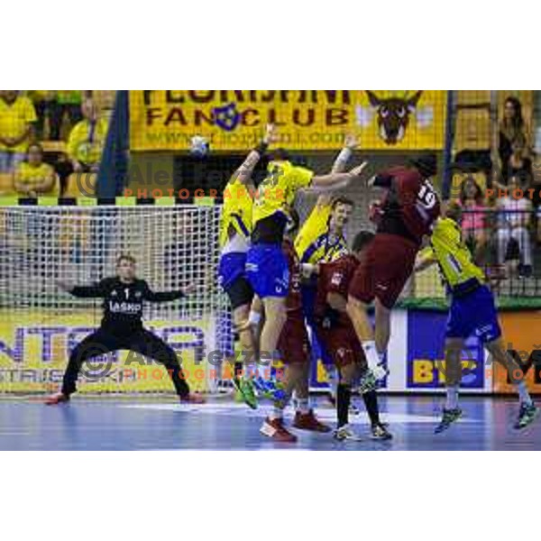 in action during handball match of SEHA Gazprom League between Ceelje Pivovarna Lasko and Veszprem, Arena Zlatorog, Celje, September 3rd, 2016.