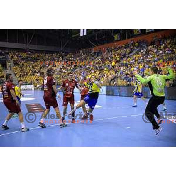 in action during handball match of SEHA Gazprom League between Ceelje Pivovarna Lasko and Veszprem, Arena Zlatorog, Celje, September 3rd, 2016.