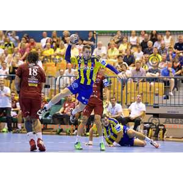 in action during handball match of SEHA Gazprom League between Ceelje Pivovarna Lasko and Veszprem, Arena Zlatorog, Celje, September 3rd, 2016.