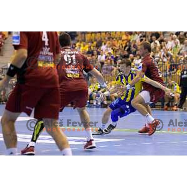 in action during handball match of SEHA Gazprom League between Ceelje Pivovarna Lasko and Veszprem, Arena Zlatorog, Celje, September 3rd, 2016.