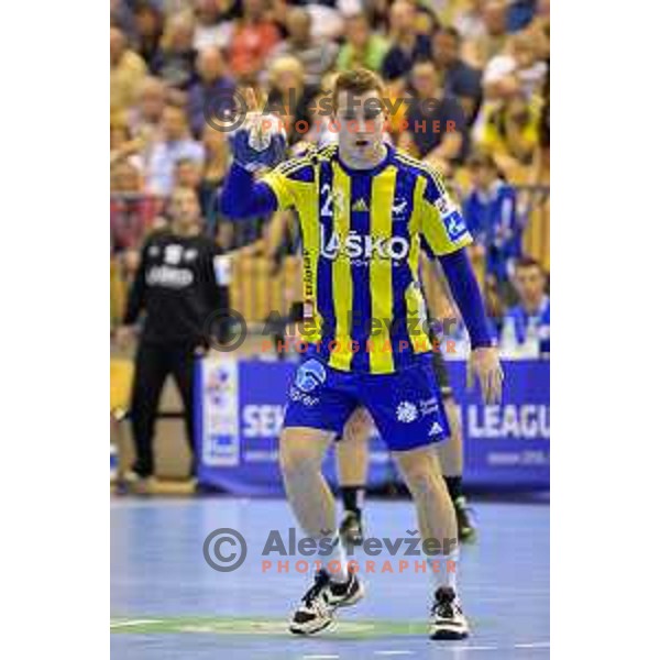 in action during handball match of SEHA Gazprom League between Ceelje Pivovarna Lasko and Veszprem, Arena Zlatorog, Celje, September 3rd, 2016.