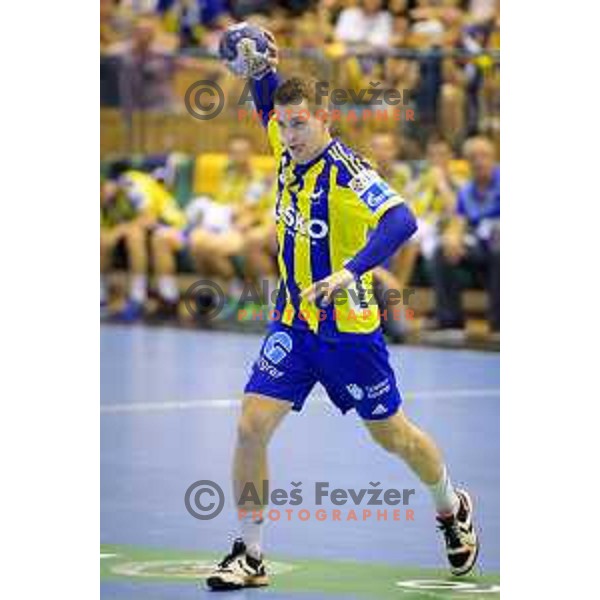 in action during handball match of SEHA Gazprom League between Ceelje Pivovarna Lasko and Veszprem, Arena Zlatorog, Celje, September 3rd, 2016.