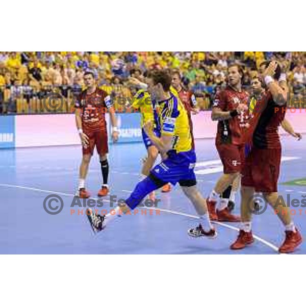 in action during handball match of SEHA Gazprom League between Ceelje Pivovarna Lasko and Veszprem, Arena Zlatorog, Celje, September 3rd, 2016.