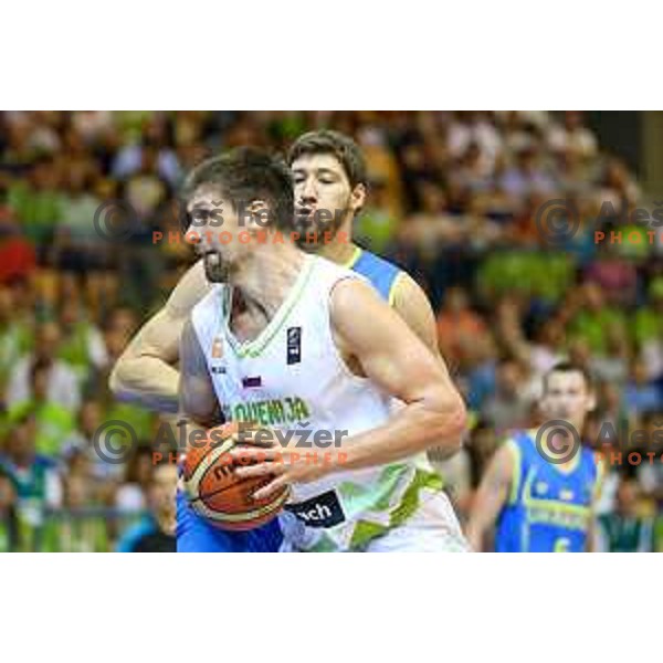 Gasper Vidmar of team Slovenia in action during basketball match between Slovenia and Ukraine, 3rd match in group E qualifications for Eurobasket 2017, played in Zlatorog Arena, Celje, Slovenia on September 7, 2016