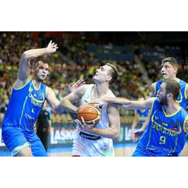 of team Slovenia in action during basketball match between Slovenia and Ukraine, 3rd match in group E qualifications for Eurobasket 2017, played in Zlatorog Arena, Celje, Slovenia on September 7, 2016