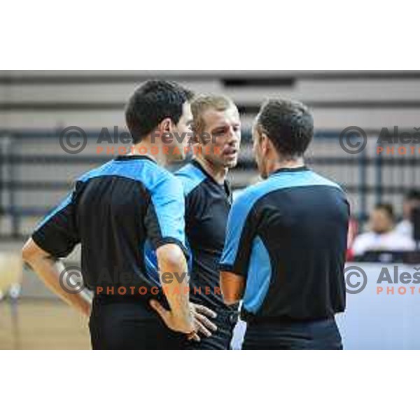 Referees during basketball match between Slovenia and Ukraine, 3rd match in group E qualifications for Eurobasket 2017, played in Zlatorog Arena, Celje, Slovenia on September 7, 2016