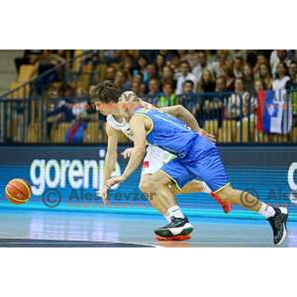 Jaka Klobucar of team Slovenia in action during basketball match between Slovenia and Ukraine, 3rd match in group E qualifications for Eurobasket 2017, played in Zlatorog Arena, Celje, Slovenia on September 7, 2016