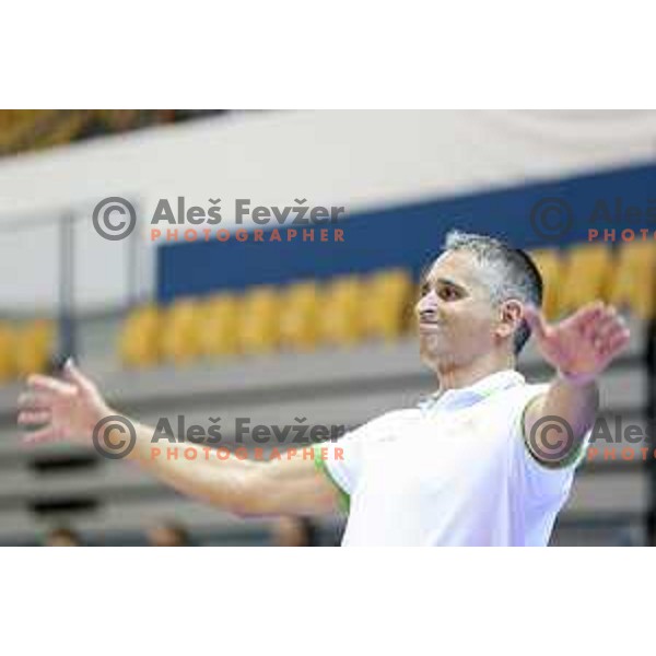 Igor Kokoskov, head coach of team Slovenia in action during basketball match between Slovenia and Ukraine, 3rd match in group E qualifications for Eurobasket 2017, played in Zlatorog Arena, Celje, Slovenia on September 7, 2016