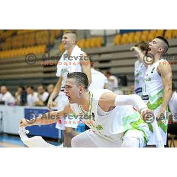 Ziga Dimec of team Slovenia in action during basketball match between Slovenia and Ukraine, 3rd match in group E qualifications for Eurobasket 2017, played in Zlatorog Arena, Celje, Slovenia on September 7, 2016