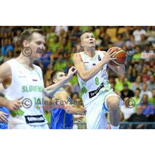 Edo Muric of team Slovenia in action during basketball match between Slovenia and Ukraine, 3rd match in group E qualifications for Eurobasket 2017, played in Zlatorog Arena, Celje, Slovenia on September 7, 2016
