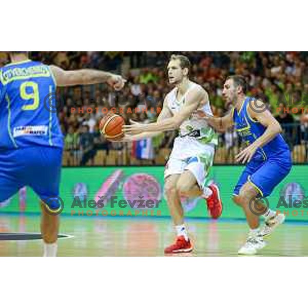 Jaka Blazic of team Slovenia in action during basketball match between Slovenia and Ukraine, 3rd match in group E qualifications for Eurobasket 2017, played in Zlatorog Arena, Celje, Slovenia on September 7, 2016