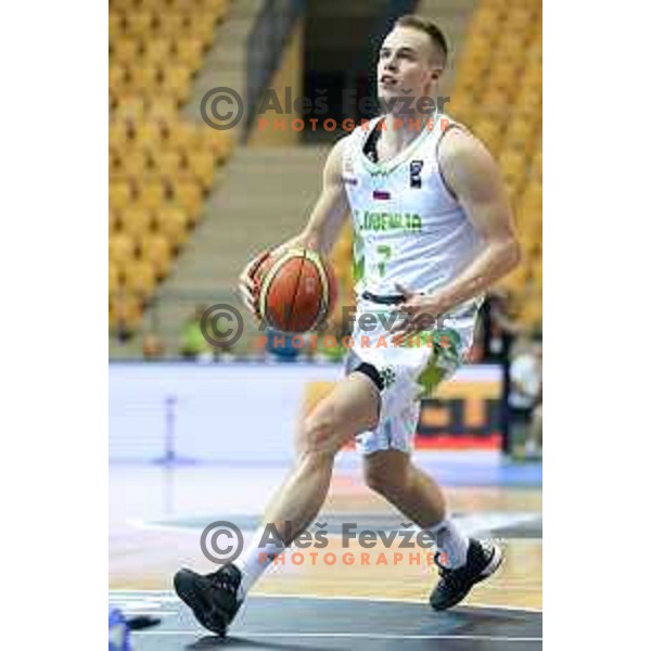 Klemen Prepelic of team Slovenia in action during basketball match between Slovenia and Ukraine, 3rd match in group E qualifications for Eurobasket 2017, played in Zlatorog Arena, Celje, Slovenia on September 7, 2016