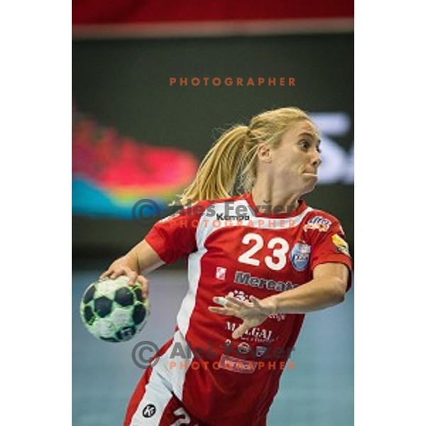 Polona Baric in action during Handball match Krim - Ioventa Mihalovce, EHF Champions league qualifying, Kodeljevo, Ljubljana, Slovenia, 10.09.2016