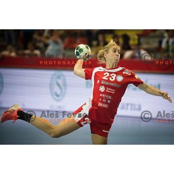 Polona Baric in action during Handball match Krim - Ioventa Mihalovce, EHF Champions league qualifying, Kodeljevo, Ljubljana, Slovenia, 10.09.2016
