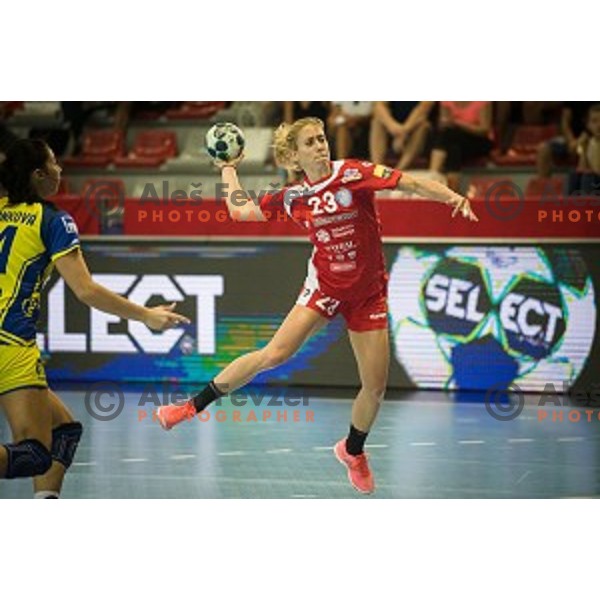 Polona Baric in action during Handball match Krim - Ioventa Mihalovce, EHF Champions league qualifying, Kodeljevo, Ljubljana, Slovenia, 10.09.2016