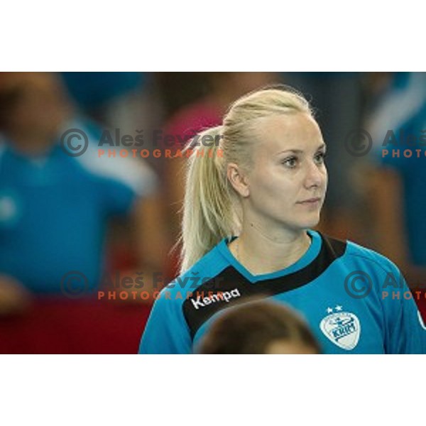 Amra Pandzic in action during Handball match Krim - Ioventa Mihalovce, EHF Champions league qualifying, Kodeljevo, Ljubljana, Slovenia, 10.09.2016