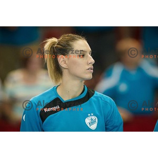 Alja Koren in action during Handball match Krim - Ioventa Mihalovce, EHF Champions league qualifying, Kodeljevo, Ljubljana, Slovenia, 10.09.2016