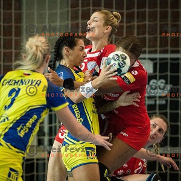 Aneta Benko in action during Handball match Krim - Ioventa Mihalovce, EHF Champions league qualifying, Kodeljevo, Ljubljana, Slovenia, 10.09.2016
