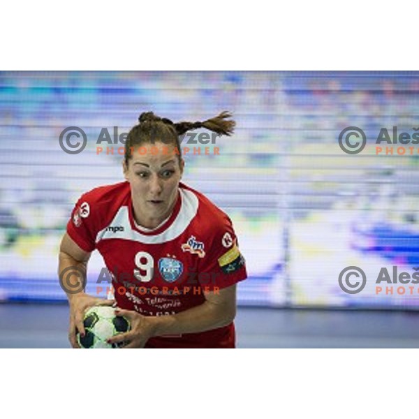 Nina Jericek in action during Handball match Krim - Ioventa Mihalovce, EHF Champions league qualifying, Kodeljevo, Ljubljana, Slovenia, 10.09.2016